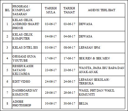 JADUAL AKTIVITI JUN 2017